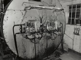 Interior-view of oil-fired boiler in Boiler House of Holyrood Brewery