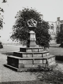 General view of Sundial in North Garden of Holyrood Palace
