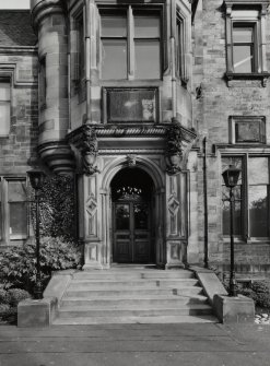 Detail of St Leonards Hall main entrance