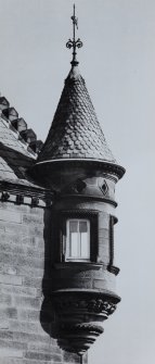 Detail of East turret window in South facade