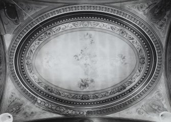 Interior-plan view of painted ceiling in Room G.13