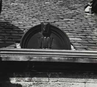 Detail of roof pediment on extension to South
