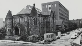 General view of Church and Church Hall from South East, looking up St John Street