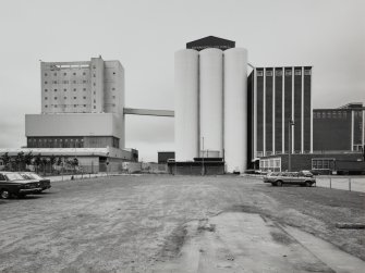 General view of Chancelot Flour Mill and grain silo from SE Photosurvey 21-MAY-1991