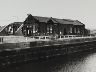 Tower Place, Hydraulic Power Station.
View from North East from opposite side of dock.