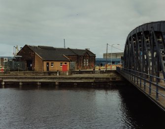 Tower Place, Hydraulic Power Station.
View from South West including swing bridge, once driven by the power station.