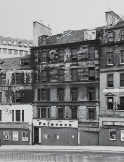29 - 33 Leith Street
View of North West front showing boarded up shops and political posters