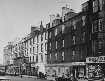 113 - 163 Leith Street
General view from North West, also showing Smart's, Burrows & Co, Normand, Munro Cleaners, Imperial Hotel, Bo-Peep, Peter's, John Temple, Russell's, RSC, Williamson's and Halfords