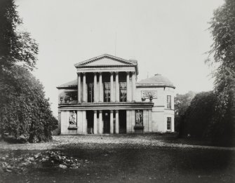 Falcon Hall.
View from West. Demolished 1909, facade rebuilt in Duncan Street as the facade to Bartholomews, cartographers.