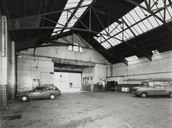 Edinburgh, Morrison Street, St Cuthbert's Dairy and Bakery (SCWS), interior.
View of shed around entrance from Gardner's Terrace.