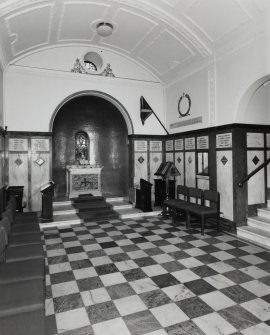 Interior, war memorial chapel, view from south