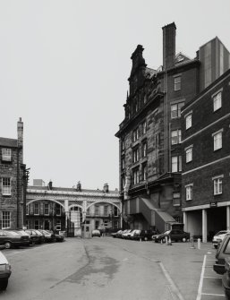 View of station gates onto Rutland Street, from south east