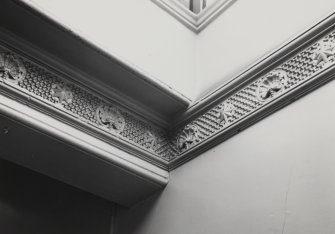 Interior of Lothian Road Church: detail of staircase frieze