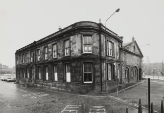 General view from E of former Station Offices/Goods Depot on Lothian Road (and site of Festival Square)