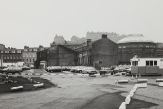 General view from W of Lothian Road, including former Goods Station Offices, Usher Hall and site of Festival Square
