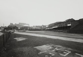 General view from W of Goods Station area on Lothian Road (site of Festival Square and Sheraton Hotel). Includes Usher Hall