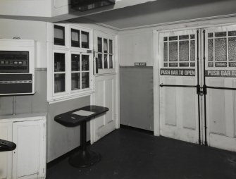 Interior.
View of stage door from South East.