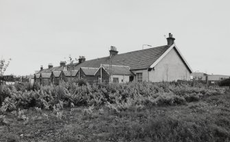 View from NW of the rear of the cottages