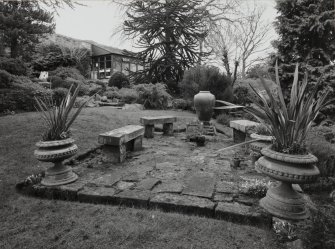 View of terrace and garden house