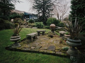 View of terrace and garden house