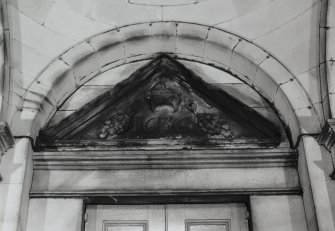 Detail of 1636 pediment inside W loggia