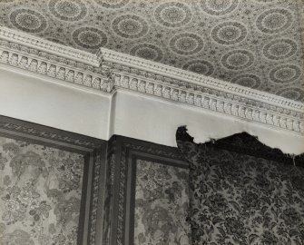 Pilrig House, interior
First floor drawing room,view of cornice and wall and ceiling paper