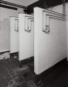 Edinburgh, Portobello, 57 Promenade, Portobello Baths.
Detail of showers,  interior.