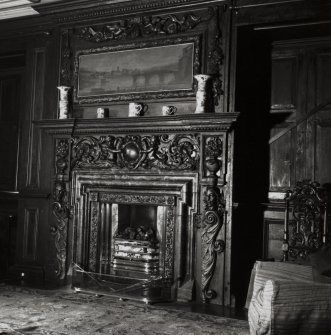 Interior.
Detail of fireplace in tapestry room.