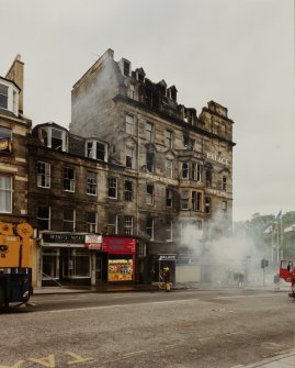 View from north west of the Castle Street elevation after blaze.