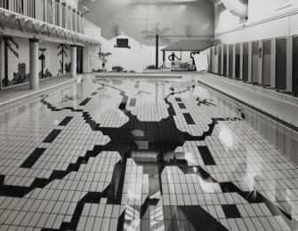 Edinburgh, Portobello, 57 Promenade, Portobello Baths.
View of small pool from North, interior.