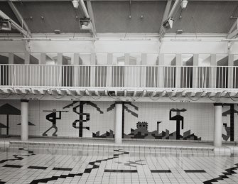 Edinburgh, Portobello, 57 Promenade, Portobello Baths.
View of small pool from West, interior.