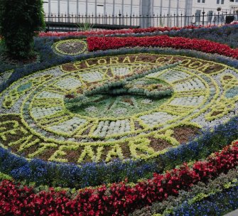 View of floral clock from south