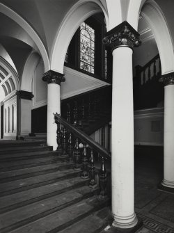 112 Princes Street, Conservative Club, interior.    View of staircase from south west.