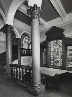 112 Princes Street, Conservative Club, interior.  First floor, view of staircase from south east.