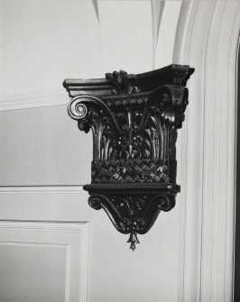 112 Princes Street, Conservative Club, interior.   Detail of corbel supporting arcade.
