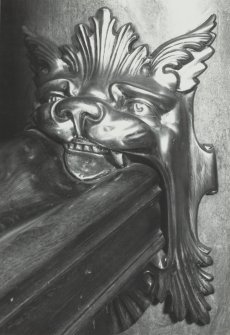 112 Princes Street, Conservative Club, interior.  Detail of brass handrail decoration.