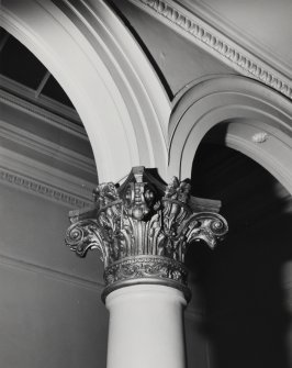 112 Princes Street, Conservative Club, interior.   Staircase, hall, detail of column (14).