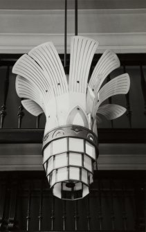 75 Queen Street, Egyptian and Royal Arch Halls; Main hall, detail of chandelier.