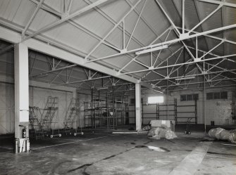 Military transport supply hangar, interior view from North West.