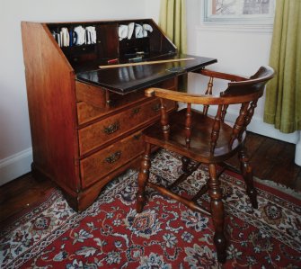 Interior-detail of Geddes' desk (open) in Study.