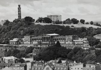 View from Salisbury Crags to SW with Calton Hill behind