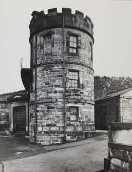 Edinburgh, Regent Road, New Calton burial ground watchtower.
View from South East