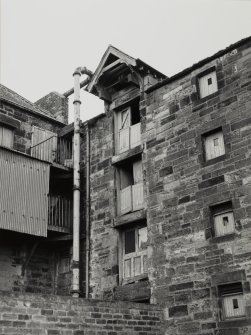 Edinburgh, Leith, Salamander Street, Seafield Maltings.
View of hoist on North-East frontage of maltings.