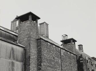 Edinburgh, Leith, Salamander Street, Seafield Maltings.
View along North-East frontage showing various roof ventilators.