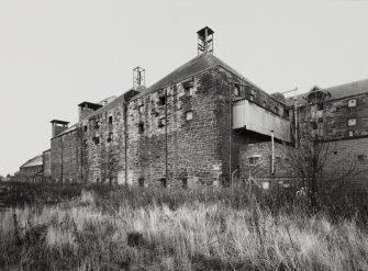 Edinburgh, Leith, Salamander Street, Seafield Maltings.
General view from North of two kilns at South-West end of maltings range.