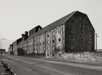 Edinburgh, Leith, Salamander Street, Seafield Maltings.
General view of South-West frontage from South-East.