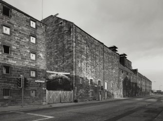 Edinburgh, Leith, Salamander Street, Seafield Maltings.
View of central part of frontage from W-S-W.