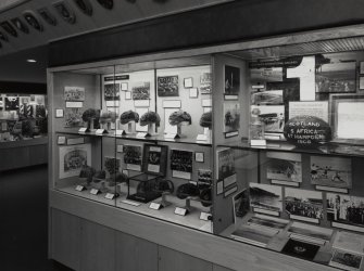 Interior.
Museum, detail of showcase containing 'Scotland's caps'