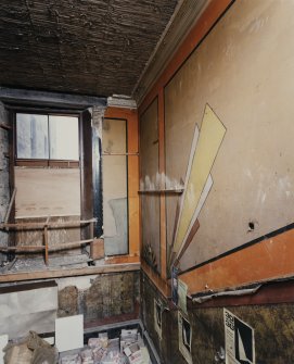 Detail of first floor staircase with art deco decoration.
