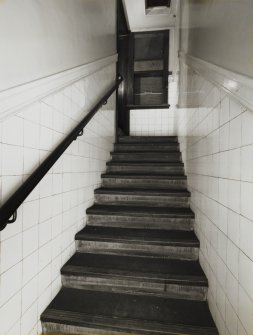 Interior-view from West of stairs to Basement